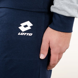 Pigiama uomo Lotto LP4064 in caldo cotone con polsini grigio
