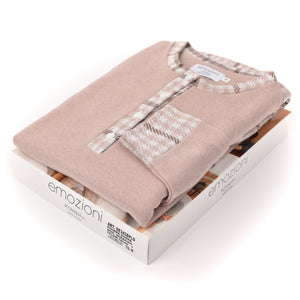 Pigiama donna invernale Karelpiù SE3438 punto milano cacao