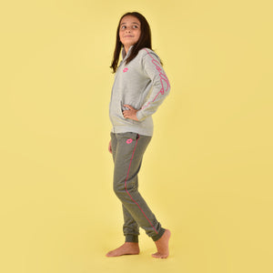 Tuta bambina ragazza Lotto LA2001 zip cotone felpato tuta grigio