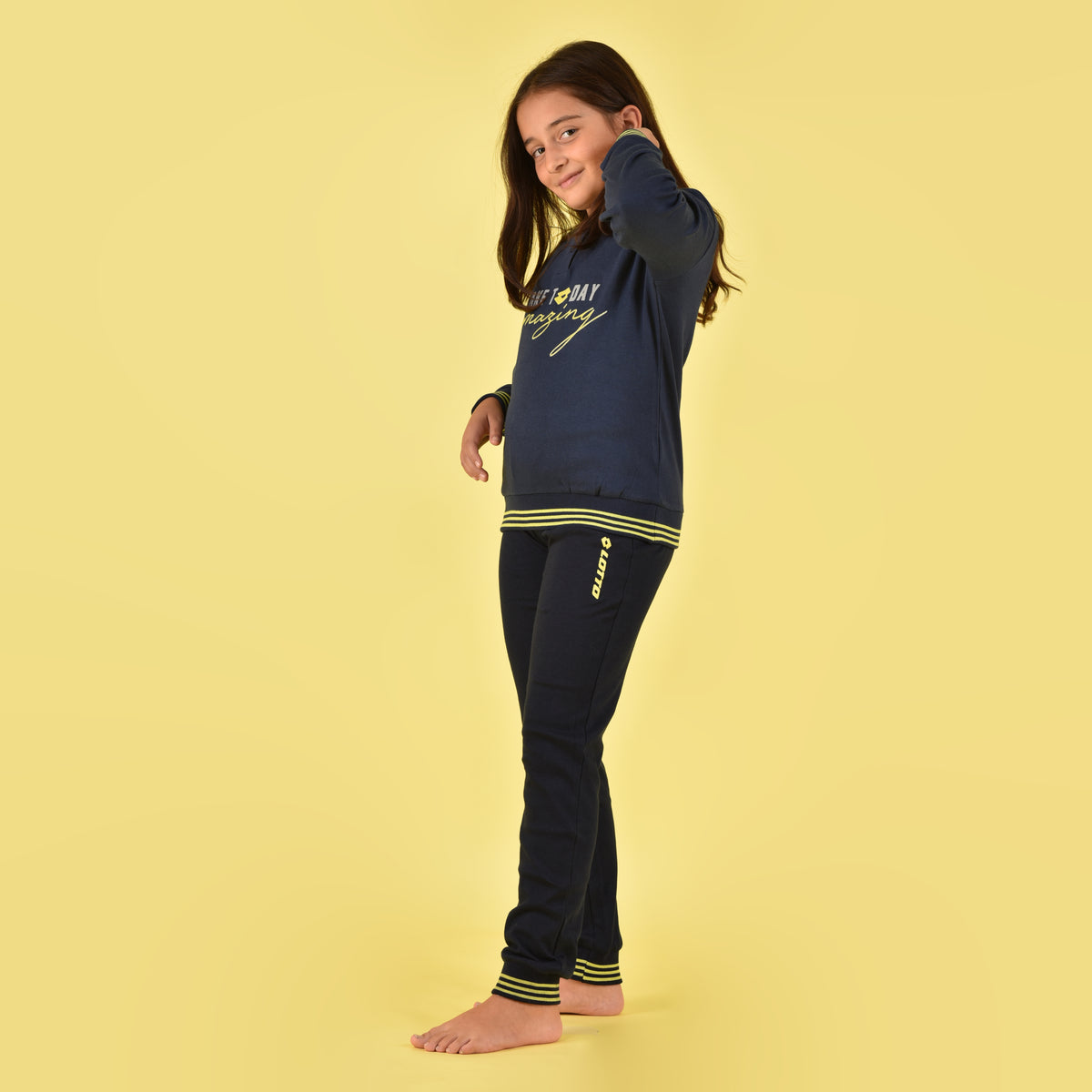 Pigiama bambina ragazza Lotto LP2062 caldo cotone denim