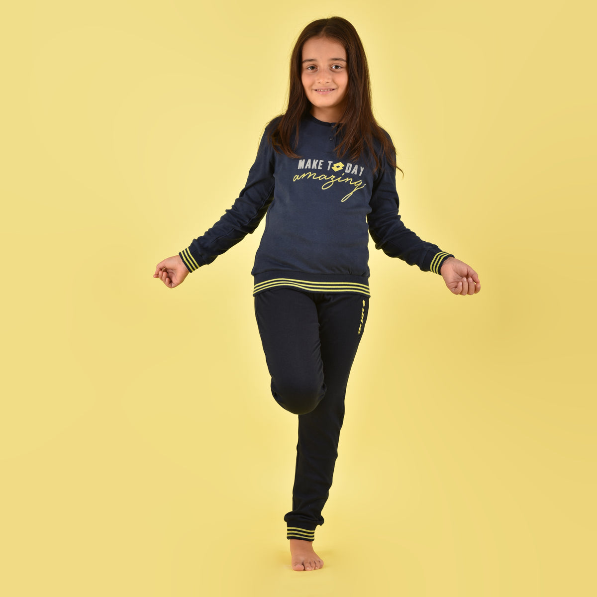 Pigiama bambina ragazza Lotto LP2062 caldo cotone denim
