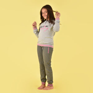 Pigiama bambina ragazza Lotto LP2062 caldo cotone grigio