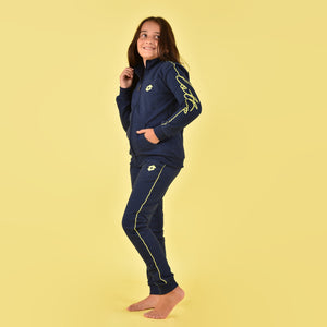 Tuta bambina ragazza Lotto LA2001 aperta cotone felpato denim