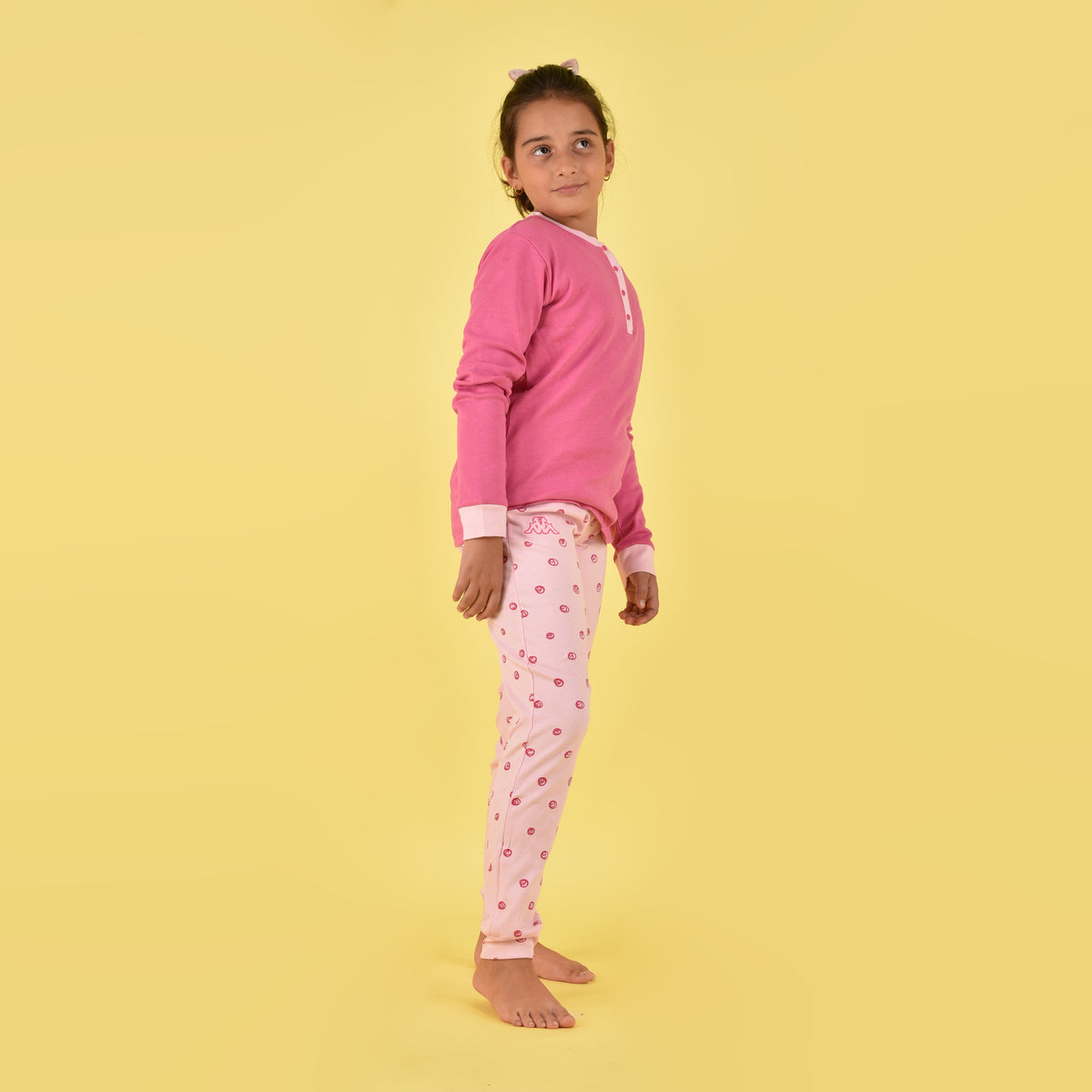 Pigiama bambina ragazza Kappa caldo cotone fuxia 21366 