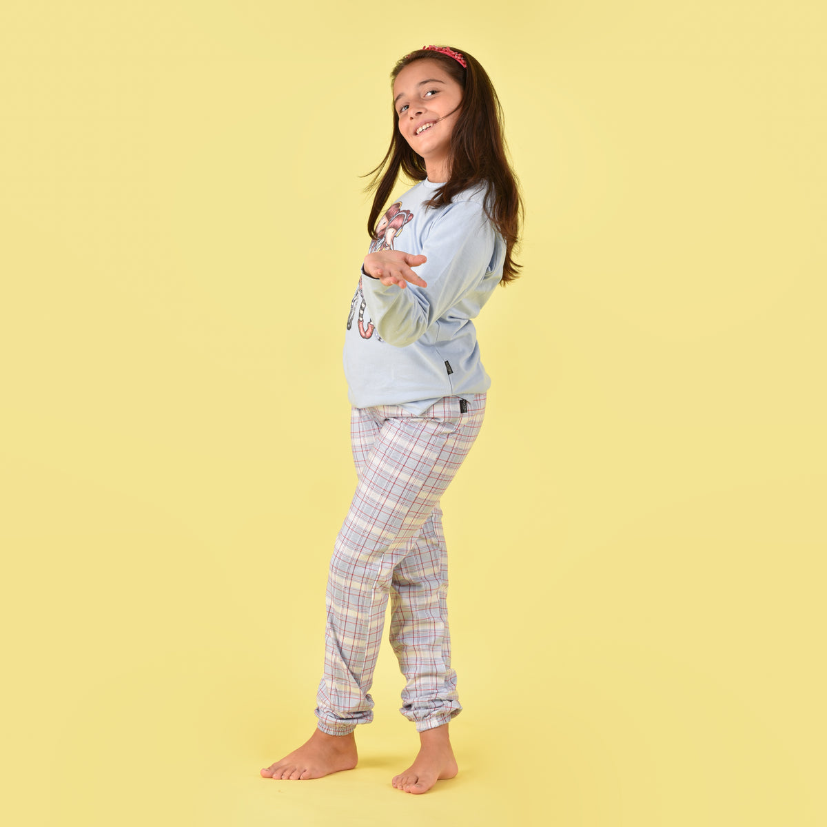 Pigiama bambina invernale Santoro Gorjuss 56621 caldo cotone celeste