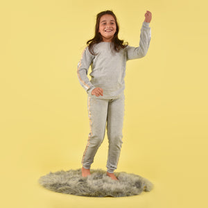 Pigiama bambina ragazza Kappa grigio oro argento 21365 caldo cotone