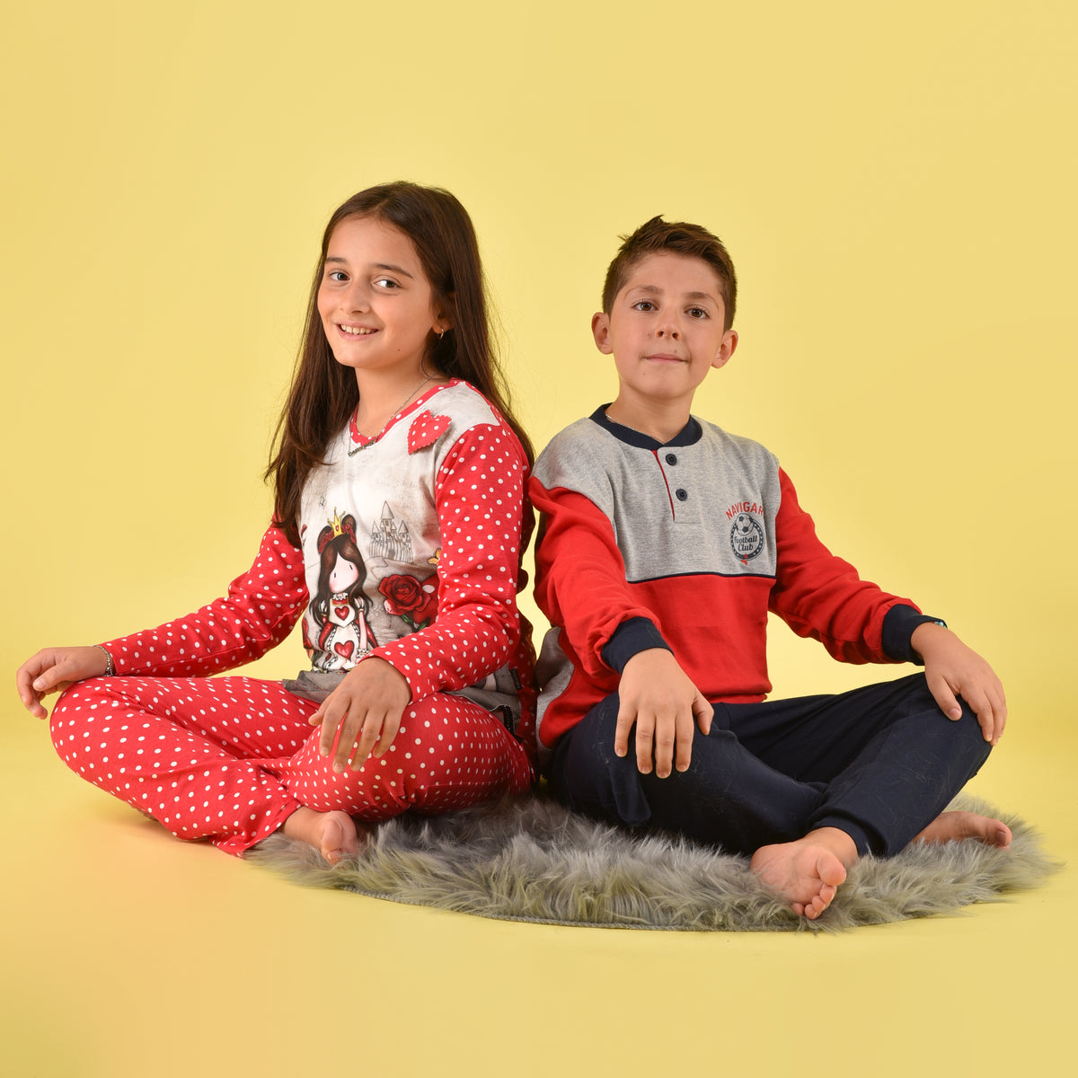 Pigiama bambina invernale Santoro Gorjuss 56619 caldo cotone pois