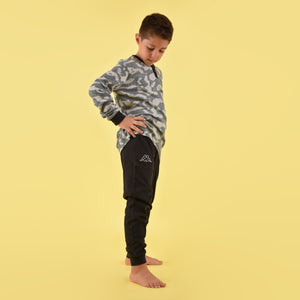 Pigiama bimbo ragazzo Kappa caldo cotone nero grigio 22106