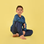 Pigiama bimbo ragazzo Kappa caldo cotone blu royal 22106