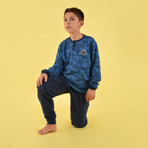 Pigiama bimbo ragazzo Kappa caldo cotone blu royal 22106