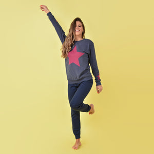 Pigiama donna invernale stella blu Jadea 5165