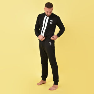 Pigiama uomo zip Juventus felpata a collo alto B2JU14133 nero