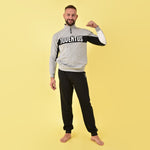 Pigiama felpa collo alto zip + pantaloni felpato Juventus b2ju14132 grigio 