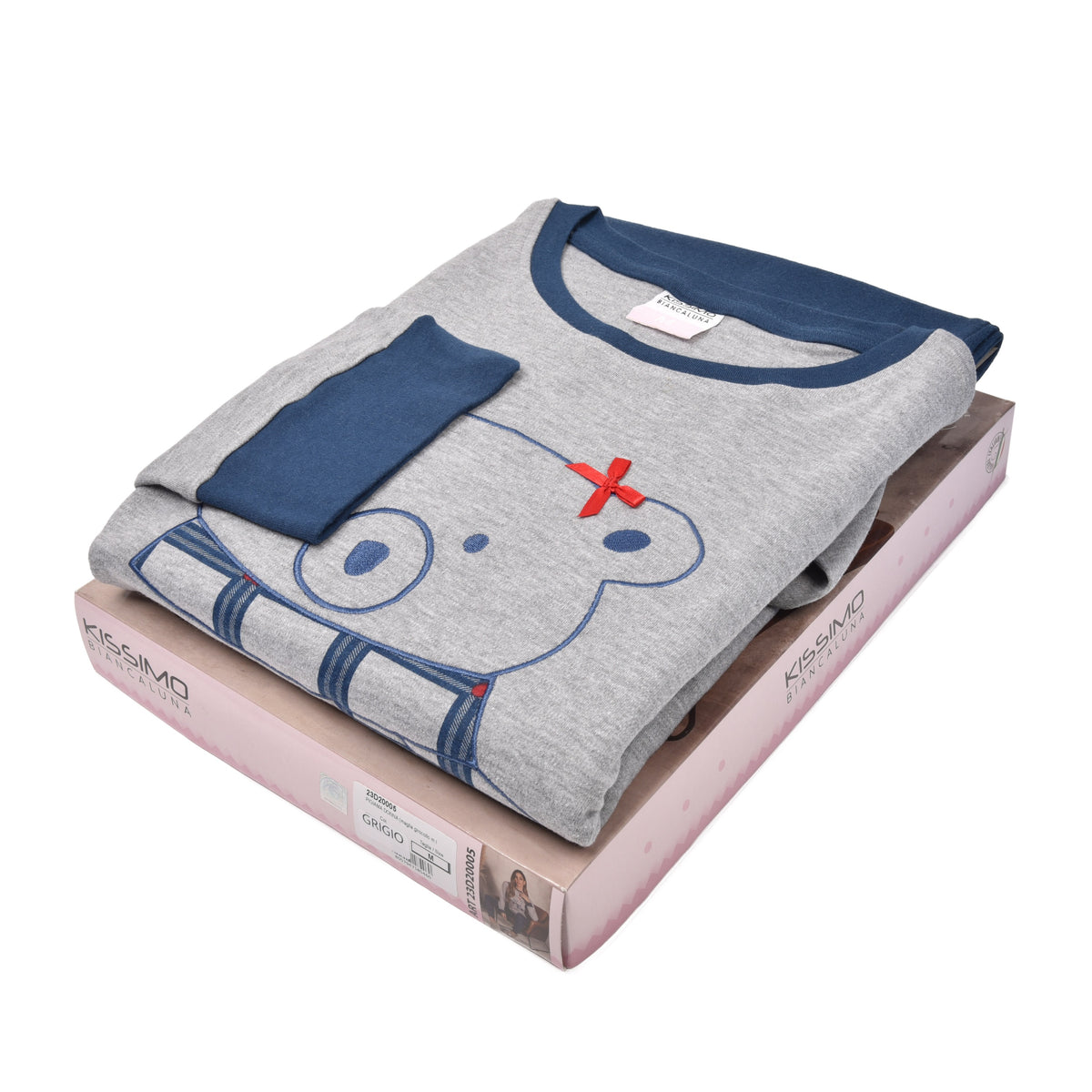 Pigiama donna invernale Biancaluna Kissimo 23D20005 caldo cotone