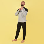 Pigiama caldo cotone uomo Juventus grigio sportivo B2JU14130
