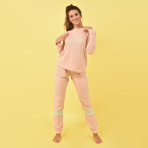 Pigiama Kappa donna rosa caldo cotone modello sportivo KWW22207