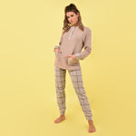 Pigiama donna invernale Karelpiù SE3438 punto milano cacao