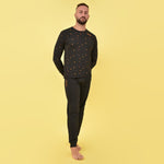 Pigiama uomo invernale Kappa KMW22119 caldo cotone antracite arancione