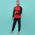 Pigiama uomo AC Milan serafino caldo cotone B2MI14131 nero