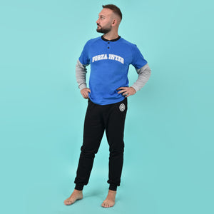 Pigiama uomo Inter B2IN14130 caldo cotone interlock royale