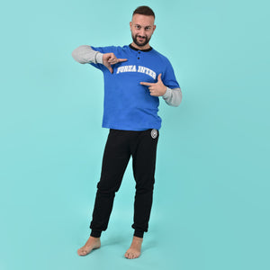 Pigiama uomo Inter B2IN14130 caldo cotone interlock royale