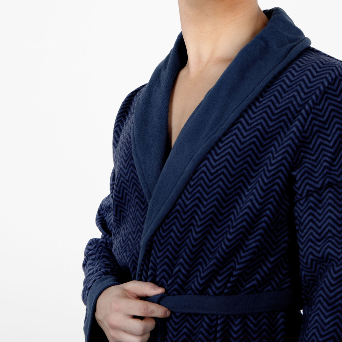Vestaglia corta uomo invernale Cippi 4873 micro pile blu navy