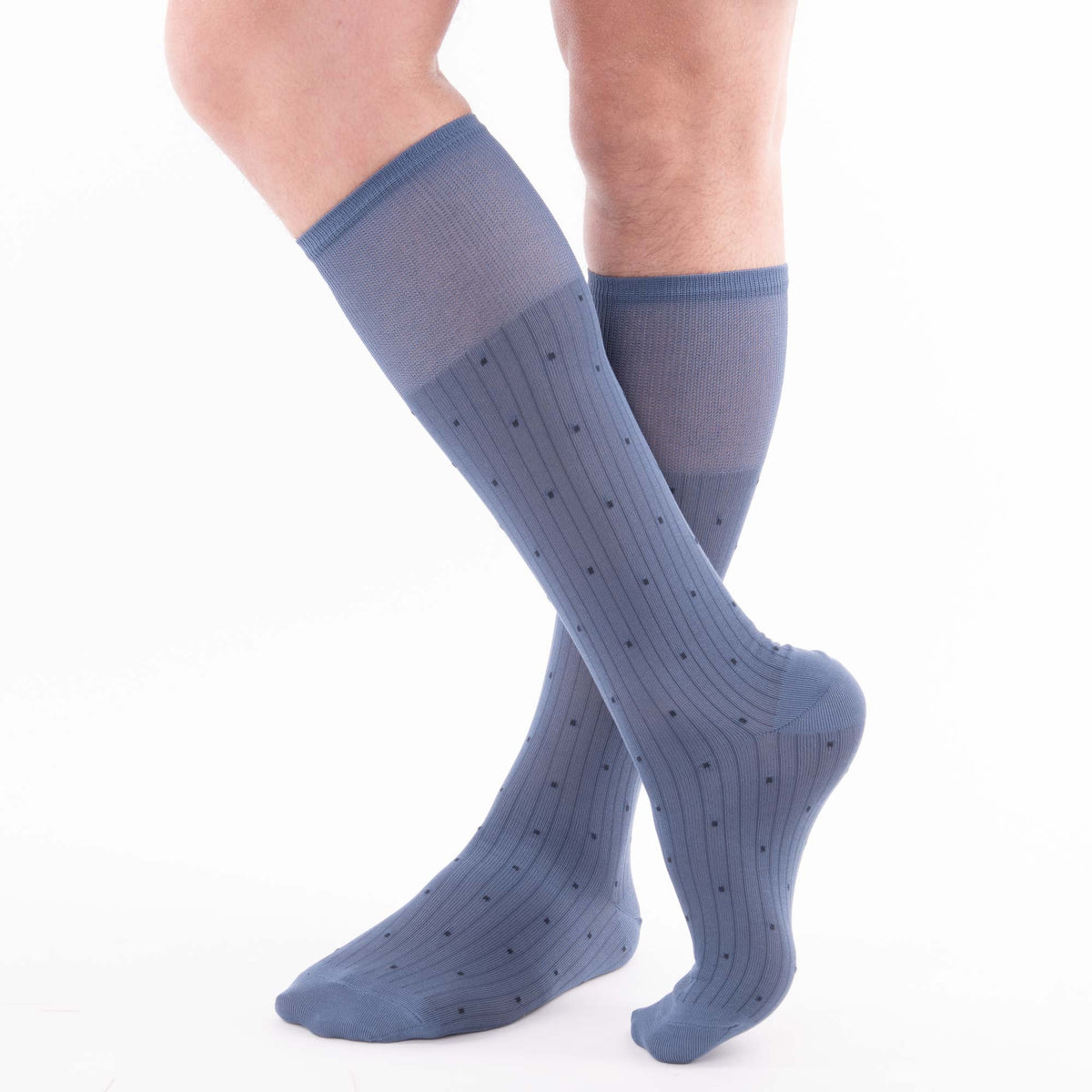 Calze moda uomo lunghe Enrico Coveri premium in cotone elasticizzato avio 