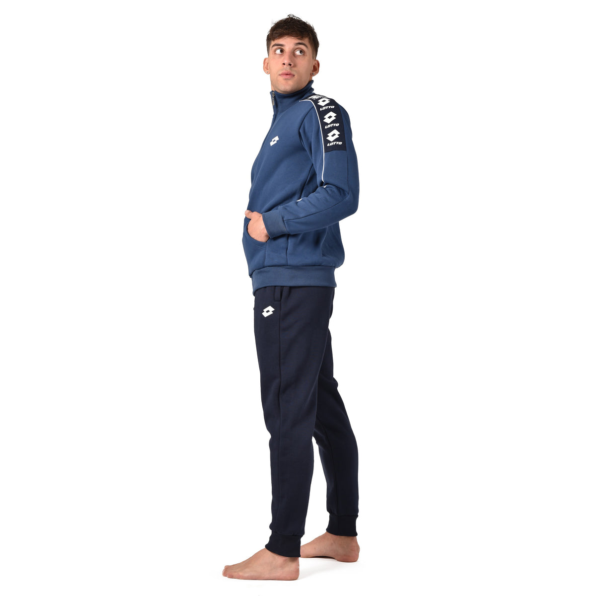 Pigiama uomo Lotto LA4006 aperto invernale felpato jeans