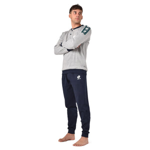 Pigiama uomo Lotto LP4064 in caldo cotone con polsini grigio