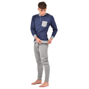 Pigiama uomo cotone caldo tinta unita Karel KF5115