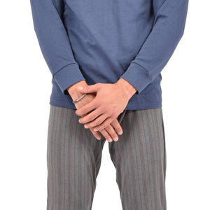 Pigiama uomo caldo cotone con polsini e taschino Karel KF 5123 PLU