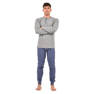 Pigiama uomo caldo cotone a serafino Karel KF5121