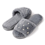 Pantofole punta aperta con perle polvere 0015 Preziosa
