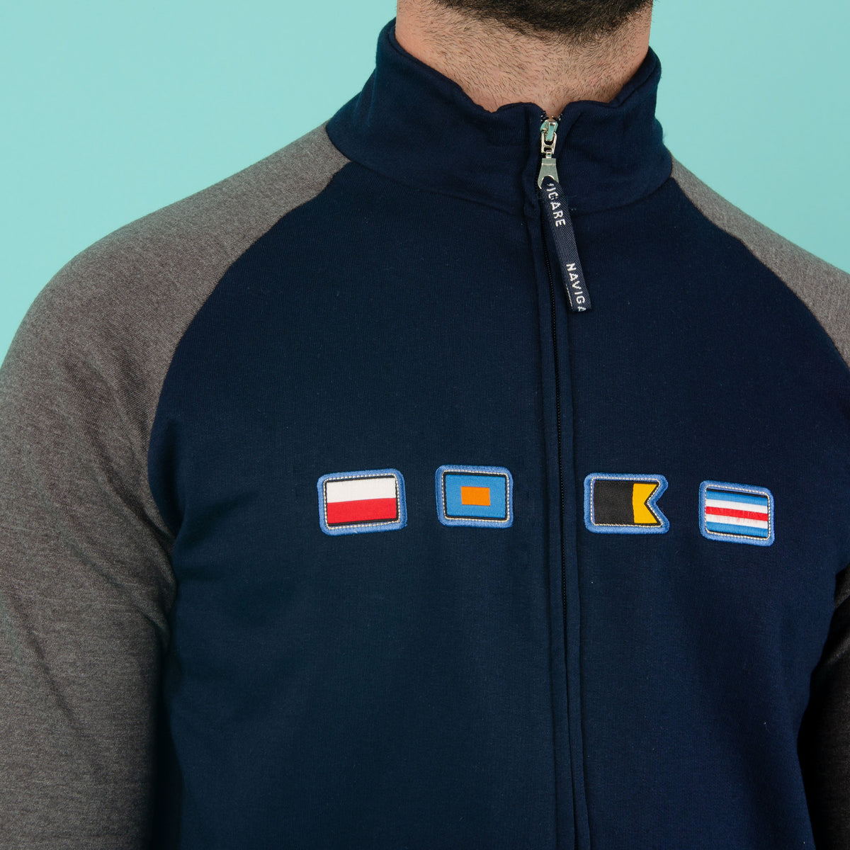 Pigiama uomo Navigare 2141251 aperto felpato navy