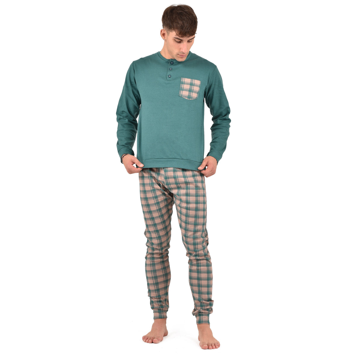 Pigiama uomo invernale Ambro U8004.23 in caldo cotone
