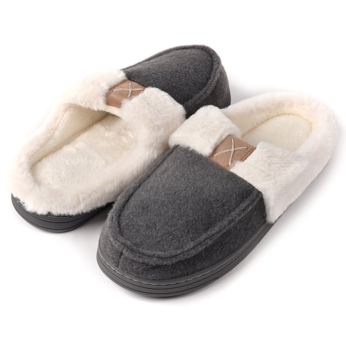 Pantofole uomo invernali calde pelliccia Preziosa 0102 grigio