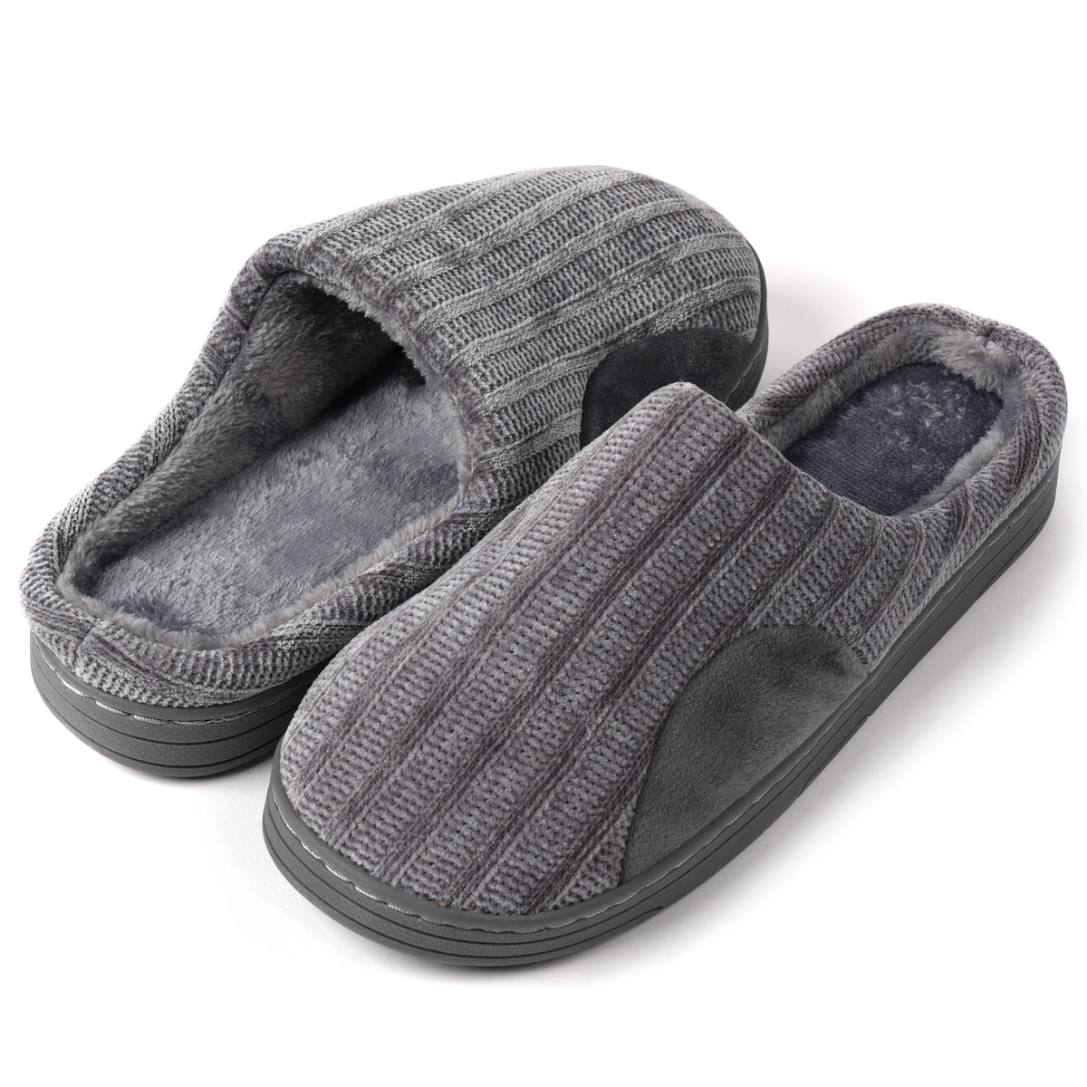 Pantofole uomo invernali calde trama ciniglia grigio Preziosa 0099