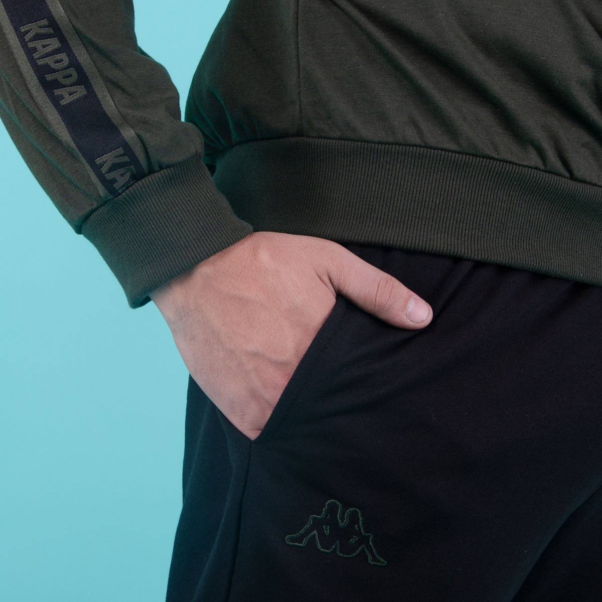 Pigiama uomo stile tuta Kappa KMS 22851 cotone verde militare