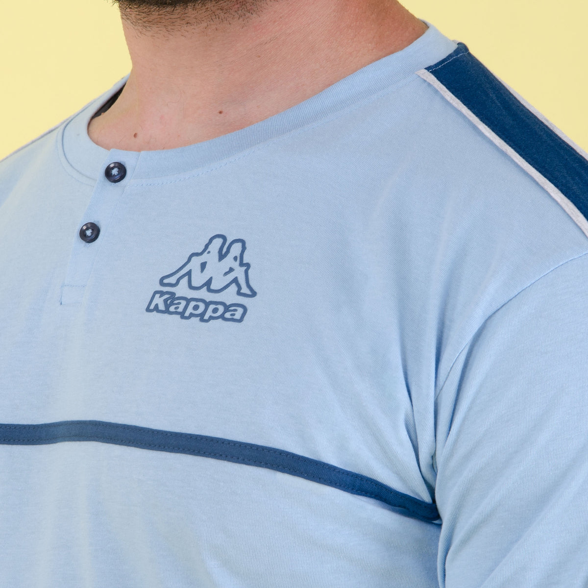 Pigiama uomo lungo cotone leggero Kappa 22803 celeste