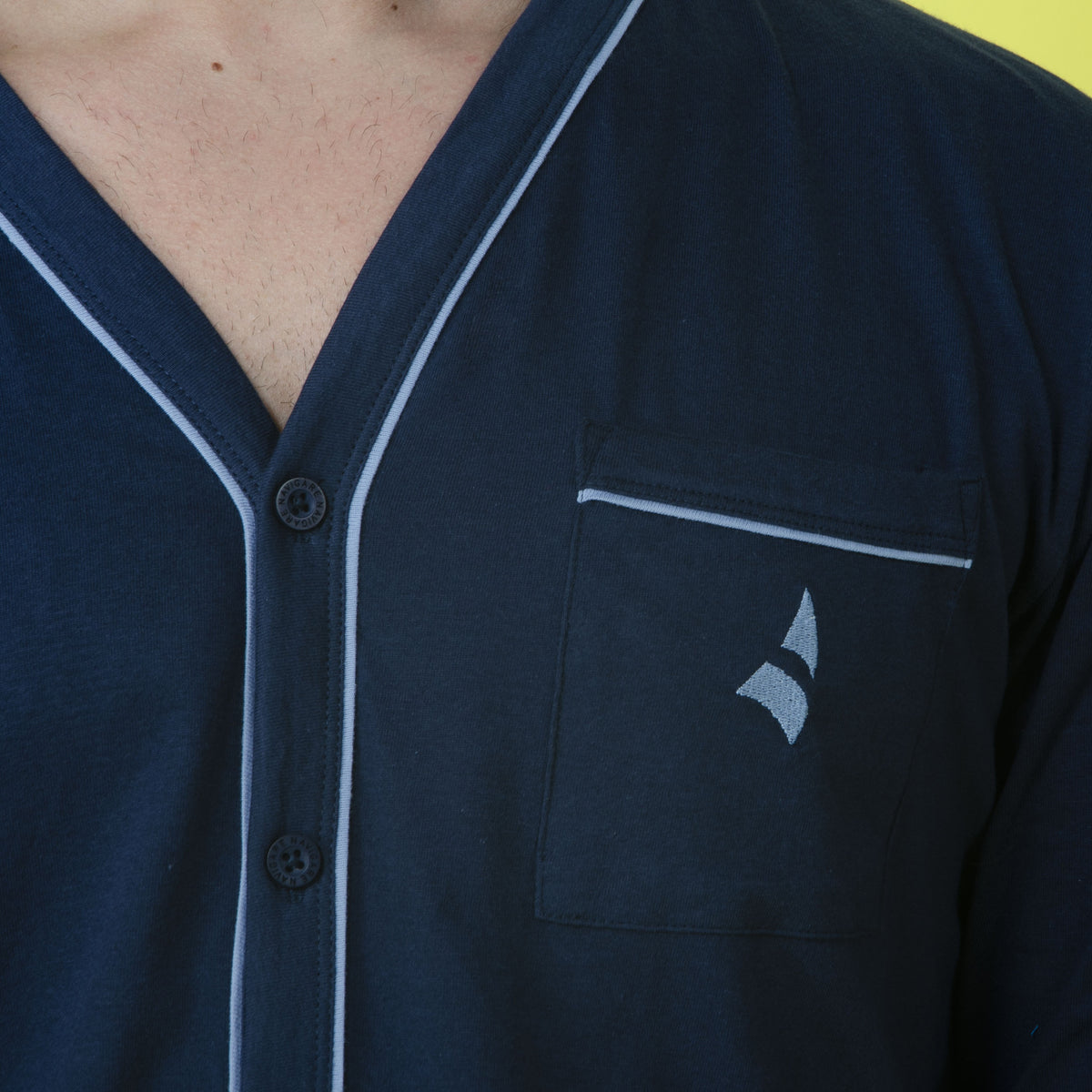 Pigiama uomo Navigare B2Y14280 in cotone giacca aperta blu