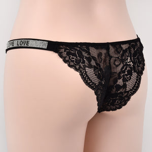 Coordinato Push-up + Brasiliana strass e pizzo nero 53695 Love and Bra 