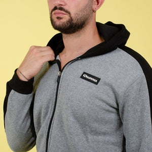 Tuta felpa con cappuccio e zip Superga uomo felpata nero 22313