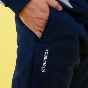 Tuta uomo Superga felpata con cappuccio e zip SMW22313 navy