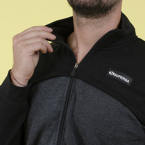 Tuta uomo Superga felpata zip collo alto 22306 nero
