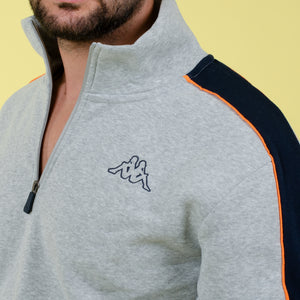 Tuta uomo felpa mezza zip Kappa grigio KMW22162