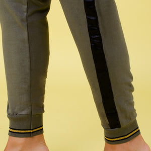 Tuta zip pigiama donna cotone felpato Biancaluna D2014 verde militare