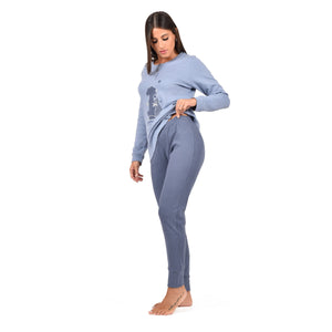 Pigiama donna serafino caldo cotone Infiore FRD1447