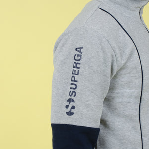 Tuta uomo felpata full zip Superga 22310 grigio blu