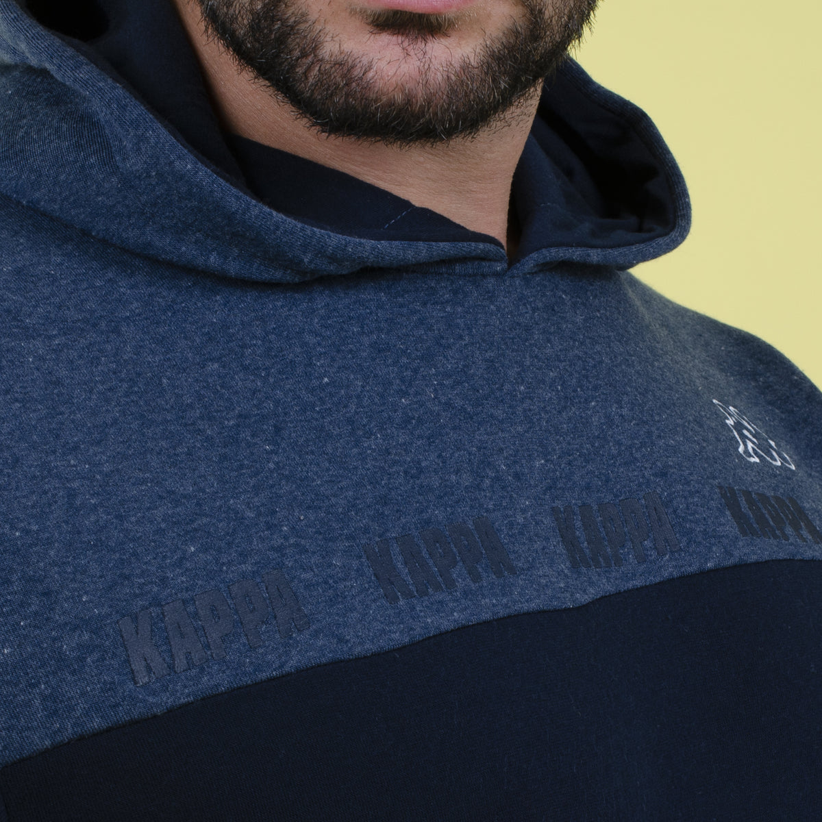 Tuta uomo con cappuccio jeans blu cotone felpato Kappa KMW22164 