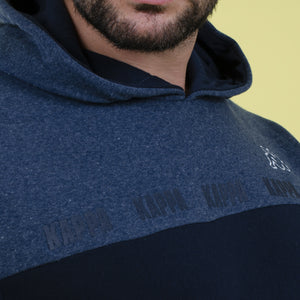 Tuta uomo con cappuccio jeans blu cotone felpato Kappa KMW22164 